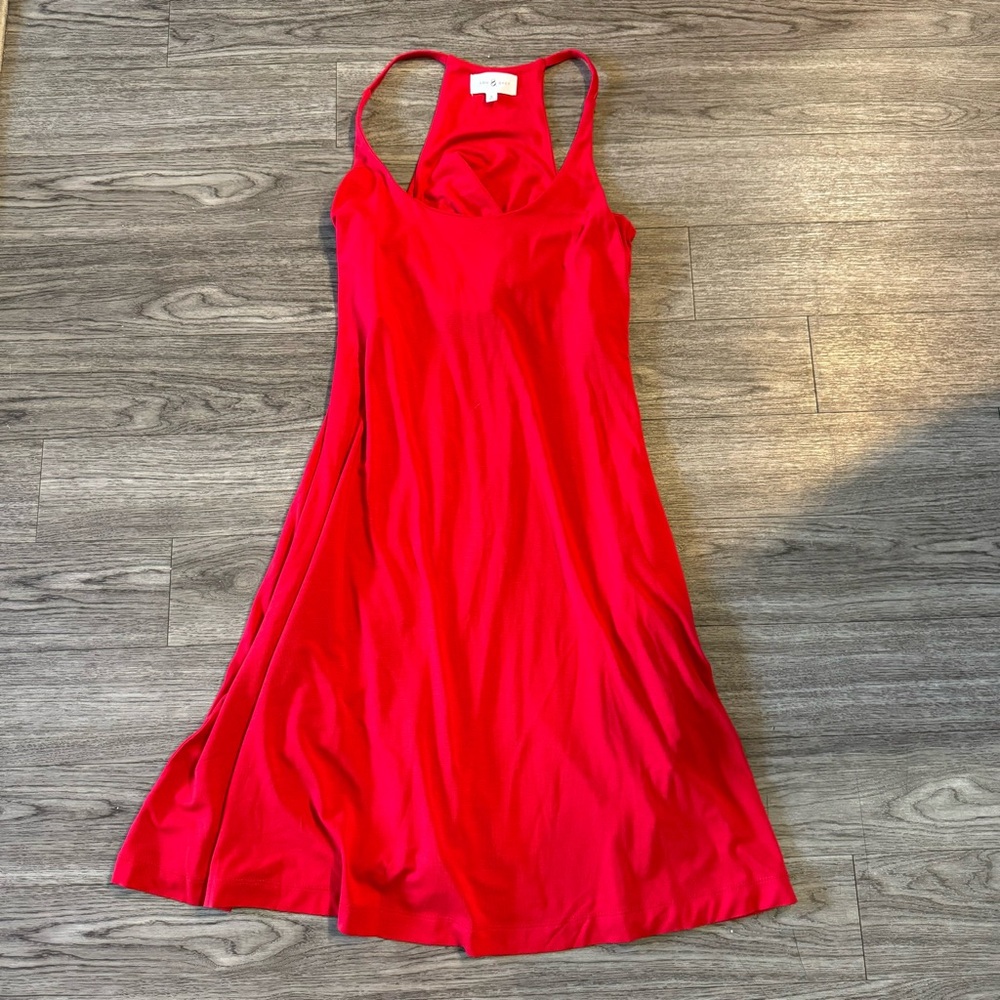 Loft lou & grey red workout athletic dress with built in sports bra - size small